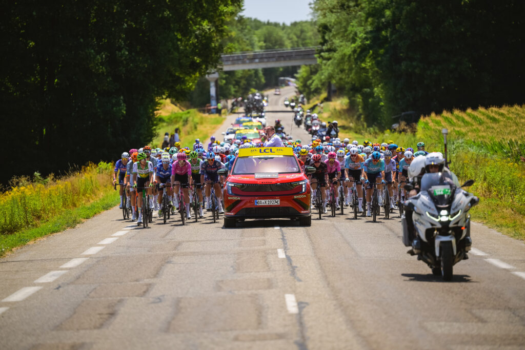 Škoda hands Tour de France winner Pogačar a crystal trophy