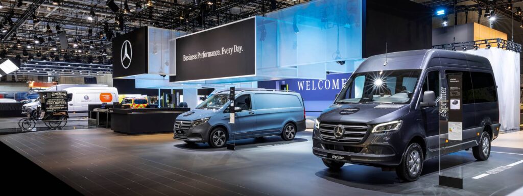Mercedes-Benz previews future vans with electric VLE and BOuLDER sculpture